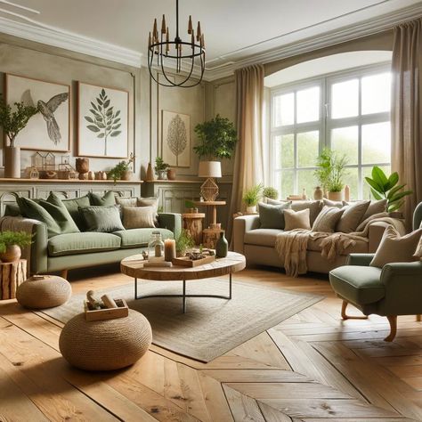 olive green furniture with light wood floors Olive Green Furniture Living Room, Olive Green And Cream Living Room, Furniture With Light Wood Floors, Living Room Ideas Olive Green, Wood Floors Living Room Decor, Olive Green Living Room Color Scheme, Light Wood Floors Living Room, Olive Green Interior Design, Olive Green Furniture