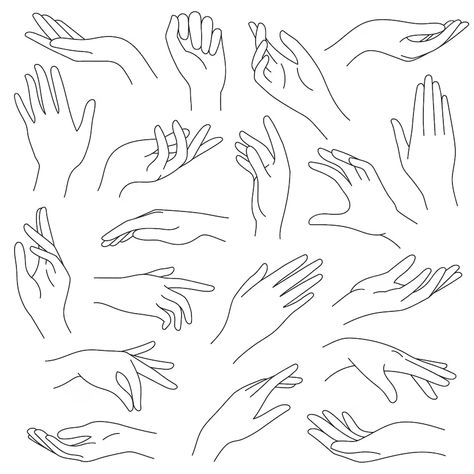 Premium Vector | Female hands line. outline elegant woman hand gestures. beautiful palm and fingers icons in one line fashion minimalist style, vector set. illustration hand collection woman, pretty elegant lady arm Motherhood Logo, Hand Gesture Drawing, Hand Outline, Fashion Figure Templates, Finger Tattoo For Women, Female Hands, Hand Gestures, Hand Lines, Woman Hand