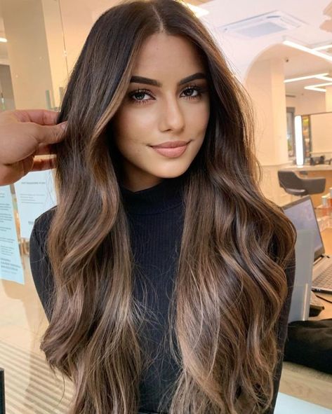 Dark Hair with Mushroom Brown Highlights Ash Brown Highlights, Dark Brown Hair With Highlights, Highlights Ideas, Brown Hair Inspo, Brunette Hair With Highlights, Hair With Highlights, Dark Hair With Highlights, Brunette Balayage Hair, Brown Hair Balayage