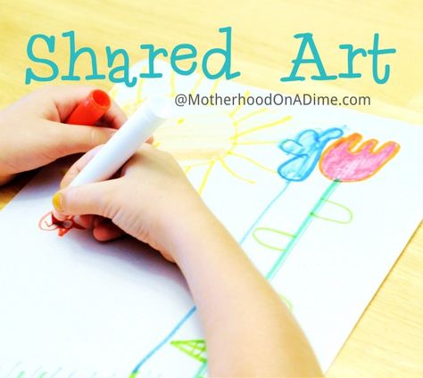 Shared Art:  A Cooperative Art Activity for Kids (Great travel game, too!) Kids Therapy, Art Activity For Kids, Therapy Interventions, Art Zentangle, Art Therapy Projects, Summer Fun For Kids, Preschool Arts And Crafts, Drawing Activities, Art Therapy Activities