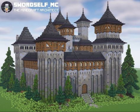 Minecraft Castle Designs, Minecraft Kingdom, Minecraft Building Ideas, Minecraft Statues, Minecraft Structures, Minecraft House Plans, Bangunan Minecraft, Easy Minecraft Houses, Chateau Medieval