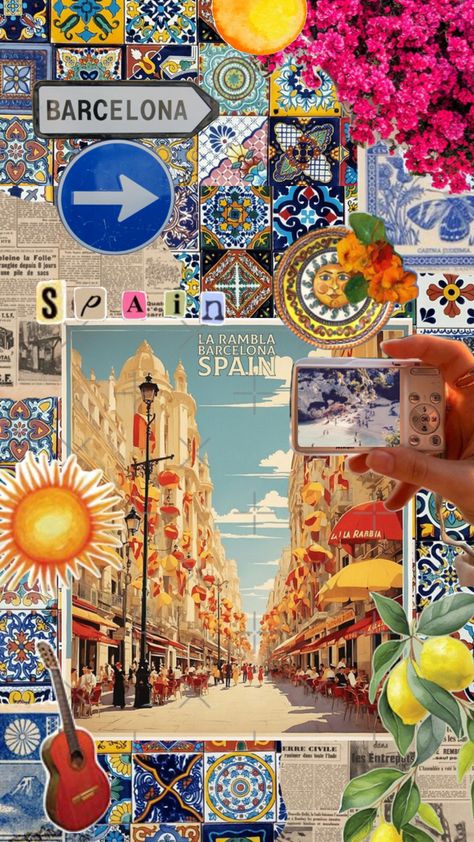 Wallpaper, background, iphone, spain, barcelona, madrid, euro summer, euro travel, Mediterranean, european, abroad Europe Collage Wallpaper, Euro Summer Wallpaper, Spain Wallpaper Iphone, Barcelona Spain Wallpaper, Barcelona Aesthetic Wallpaper, Barcelona Background, Spain Moodboard, Euro Wallpaper, Spain Collage