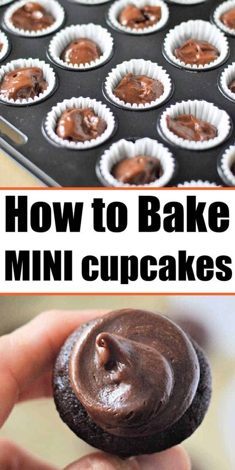 This is how long to bake mini cupcakes so they come out moist, fluffy and baked perfectly in an oven. How to bake 24 mini cupcakes right. Mini Muffins From Cake Mix Recipes, How To Make Mini Cupcakes, How To Fill Mini Cupcakes, How To Frost Mini Cupcakes, How Long To Bake Mini Cupcakes, Homemade Mini Cupcakes, Silicone Cupcake Molds Recipes, Mini Cream Cheese Cupcakes, Easy Mini Cupcake Recipe