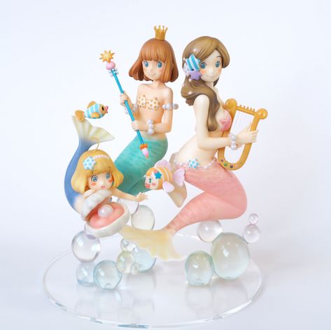 Sangatsu no Lion - Kawamoto Akari - Kawamoto Hinata - Kawamoto Momo - 1/8 - Mermaid (Flalalamingo) | MyFigureCollection.net Pink Figures, Mermaid Anime, Mermaid Figures, 3d Pose, Vinyl Art Toys, Kawaii Toys, Anime Figurines, Figure Poses, Vinyl Toys