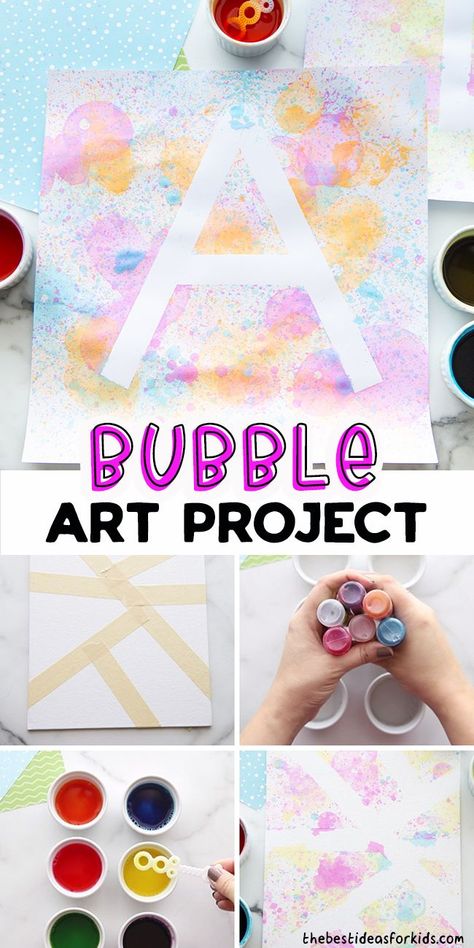 Bubble Art For Kids, Bubble Crafts, Babysitting Crafts, Art Project For Kids, Easy Art For Kids, Summer Camp Crafts, Kraf Diy, Project For Kids, Summer Crafts For Kids