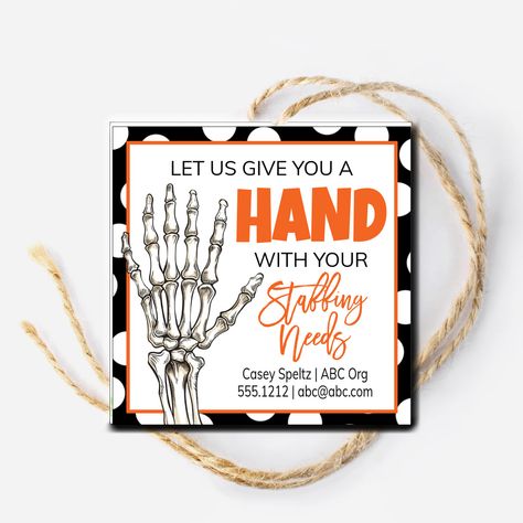 Give you a Hand Halloween Referral Tag Halloween Marketing Ideas, Business Marketing Gifts, Marketing Gifts, Valentine Invitations, Thanksgiving Wall Art, Miscellaneous Gifts, Ghost Gifts, Marketing Gift, Baby Shower Tags