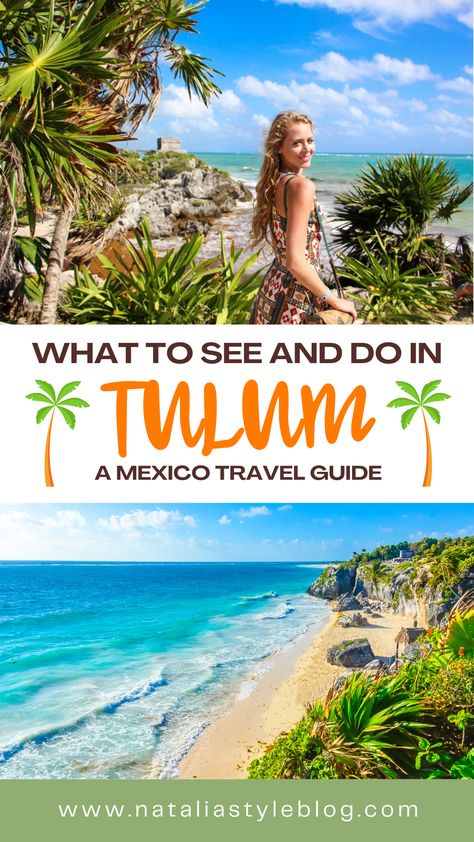 If you're planning a trip to Tulum, Mexico soon don't miss this travel guide on what to see and do while you're there! From the Mayan Ruins to Tulum Beach, you won't want to miss this guide #Mexico #Tulum #Travelguide Latin America Travel, Mexico Travel Guides, Caribbean Vacations, Visit Mexico, Mayan Ruins, Mexico Vacation, Top Travel Destinations, Tulum Mexico, Planning A Trip