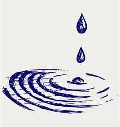 Rain drops in the water Royalty Free Vector Image Open Head Drawing Art, Water Movement Drawing, Water Easy Drawing, Water Sayings, Rain Drops Drawing, Rain Drop Tattoo, Water Drawing Easy, Drawings Of Water, Water Doodles