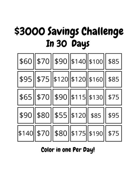 https://www.etsy.com/shop/OceanofTemplates?ref=shop_sugg 3000 Savings Challenge, Save 3000, Saving Money Chart, Savings Chart, Money Chart, Budget Challenge, Money Saving Methods, Money Saving Techniques, Money Plan