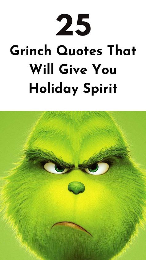 Get into the holiday spirit with these best Grinch quotes and make your heart grow three sizes this Christmas. #grinchquotes #holidayspirit Grinch Quites, Holiday Spirit Quotes, Grinch Movie Quotes, Holiday Cheer Quotes, Christmas Quotes Grinch, Christmas Qoutes, Grinch Heart, Grinch Quotes, Christmas Movie Quotes