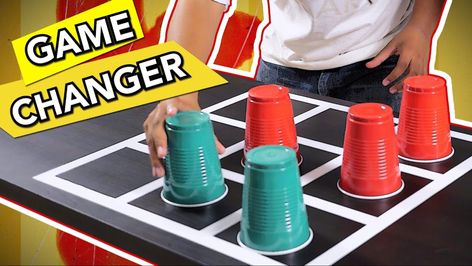 Flip Cup Tic Tac Toe | 6 Ways To Play Flip Tac Toe (Party Game) - YouTube Flip Tac Toe, Flip Cup Tic Tac Toe, Games To Play At School, Games With Cups, Easy Party Games, Bottle Flip, Cup Games, Minute To Win It Games, Family Party Games