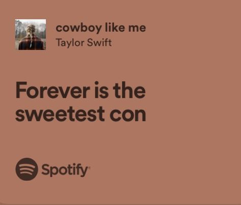 Evermore Lyrics Spotify, Stephen Witry, Cowboy Like Me Lyrics, Forever Is The Sweetest Con, Evermore Lyrics, Cowboy Like Me, Taylor Swift Lyric Quotes, Lyrics Spotify, Taylor Swift Song Lyrics