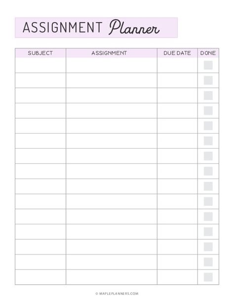 Goodnotes Assignment Planner, Cute Day Planner Template, Good Notes Assignment Tracker, Assignment Schedule Template, Goodnotes Assignment Tracker, Weekly Assignment Printable, Assignment List Template, Things To Print For School, Student Assignment Planner Printable