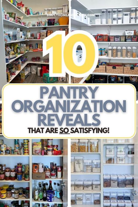 10 genius tips for organizing your pantry, plus 10 amazing pantry makeovers that are SO satisfying! Pantry organization | Pantry inspiration | Organization Tips | Organization Hacks Organising Pantry Ideas, Pantry Canister Organization, Cereal Pantry Organization, Pantry Organization Labels List, Good Pantry Organization, Real Life Pantry Organization, How To Categorize Pantry, Pantry Organization Clear Bins, Organize Large Pantry