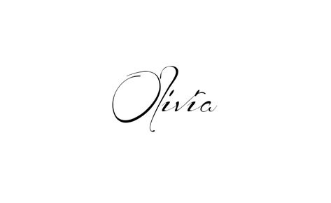 Finger Tattoos Names Fonts, Olivia Tattoo Daughter, Olivia Signature Ideas, Olivia Tattoo Name, Hand Written Tattoos, Creator Tattoo, Olivia Tattoo, Olivia Name, Tattoo Name Fonts