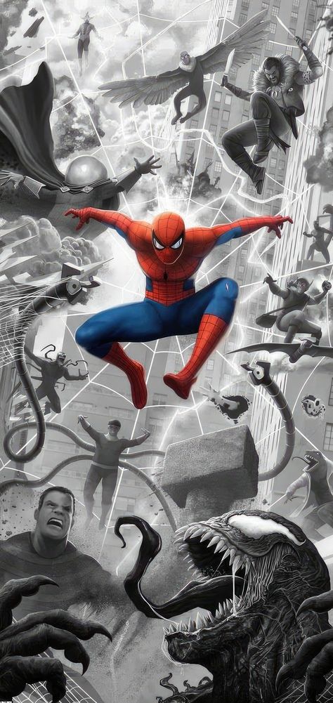 Spiderman Scene, Mcu Spiderman, Marvel Phone Wallpaper, Spiderman Comic Art, Spiderman Wallpaper, Image Spiderman, Marvel Superheroes Art, Marvel Characters Art, Spiderman Artwork