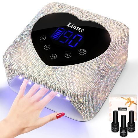 PRICES MAY VARY. Rechargable Cordless Nail Lamp:This cordless led nail lamp is used for 10 hours after 3 hours full charge. A large smart LCD LED screen can clearly see the time display.The gel nail lamp wireless use suitable for use at home and outdoors,so you can take it anywhere you want Dual Light Sources Nail Lamp:Linssy uv lamp come with 72W power and 30 dual light source lamp beads emit soft light, can quickly solidify various types of nail polish from all angles,which is friendly to your Led Vs Uv Nail Lamp, Led Nail Polish At Home, Uv Lamp Nails, Uv Light Nails, Types Of Nail Polish, Nails Professional, Rolling Stones Logo, Gel Lamp, Uv Nail Lamp