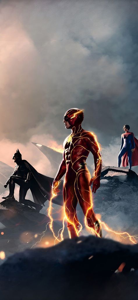 The Flash movie ensemble wallpaper The Flash Poster, 2023 Movies, Zack Snyder Justice League, The Flash Movie, Batman Bruce Wayne, Flash Comics, Dc Comics Wallpaper, Pictures For Desktop, Ezra Miller