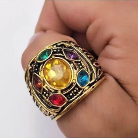 Anime Game Hot Marvel Avengers Infinity Stones Mens Ring Stainless Steel Infinity War Soul Stone Power Thanos Crystal Ring Size From 7 To 12 6 Infinity Stones: Time, Power, Soul, Space, Mind, & Reality Material: Colored Crystals & Gold Plated Sizes: 6-12fit For All Adults And Children Makes As A Great Gift Or Novelty For A Marvel Fan Marvel Rings, Avengers Infinity Stones, Power Cosplay, Thanos Infinity Gauntlet, Infinity Gems, Dare Devil, The Infinity Gauntlet, Infinity Stones, Infinity Gauntlet