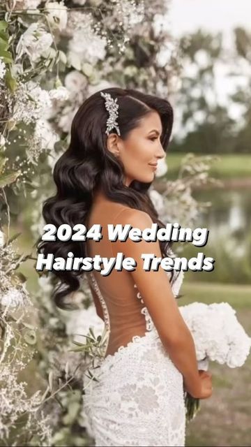 Soft Waved Hair, Bridal Hair Old Hollywood, 2024 Bridal Hair Styles, Bridal Hairstyles 2024 Trends, Bride Hairstyles Dark Hair, Bridal Hair 2024 Trends, Wedding Hairstyles 2024 Trends, Bride Hairstyles 2024, Bride 2024 Trends