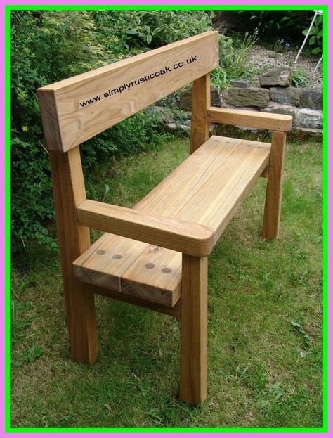 Wood Dining Bench With Back - Ideas on Foter Wood Bench With Back, Rustic Outdoor Benches, Outdoor Bench Plans, Wooden Bench Seat, Diy Bench Seat, Diy Bank, Garden Bench Plans, Rustic Oak Furniture, Outdoor Storage Bench