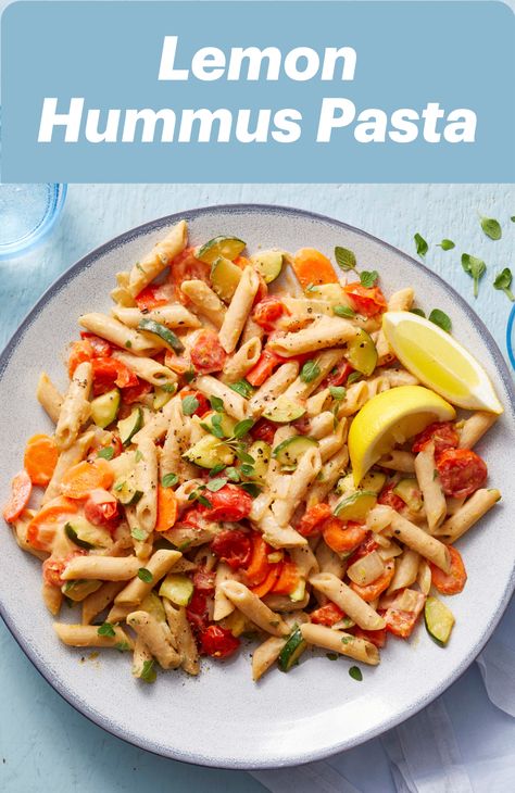 Vegan Pasta Noodles, Lemon Hummus, Hummus Pasta, Veggie Plate, Asian Noodle Dishes, Cream Pasta, Forks Over Knives, Vegan Pasta Recipes, Meatless Mondays