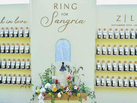 Ring for Sangria wedding wall | Wedding bar | Wedding drinks | Drunk in Love wedding 🍷✨ #weddingideas #weddingdrinks #weddingvendor #cocktails #drunkinlove #weddingplanning #wedding #weddingdecoration #weddingtips #sangria Wedding Bar Ideas, Sangria Wedding, Wedding Drinks Reception, Drink Wall, Bar Wedding Reception, Reception Drink, Wedding Drinks, Wedding Dr, Wedding Spain