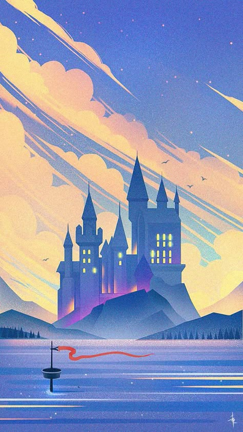 Beautiful Acrylic Painting, Cute Easy Paintings, Castle Illustration, Castle Drawing, Castle Painting, Art Kawaii, Castle Designs, Fantasy Castle, Art Diary