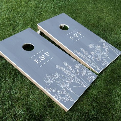 Elegant Wildflower Periwinkle Blue Wedding Cornhole Set - a great way to add fun to an outdoor wedding. A perfect keepsake for the happy couple! Dusty Blue And Greenery Wedding Decor, Navy Blue And White Wedding Theme Decor, Wedding Themes Simple Elegance, Bridgerton Outdoor Wedding, Wedding Inspo Centerpiece Ideas, Stone Blue Wedding, Sage And Blue Wedding Decor, Diy Wedding Ideas Outdoors, Dusty Blue Table Centerpieces