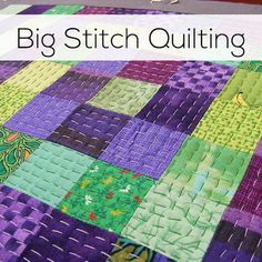 Easy Hand Quilting, Hand Quilting Technique, Big Stitch Quilting, Hand Quilting Designs, Hand Quilting Patterns, Quilt Big, Long Stitch, Quilt Modernen, Quilting Videos