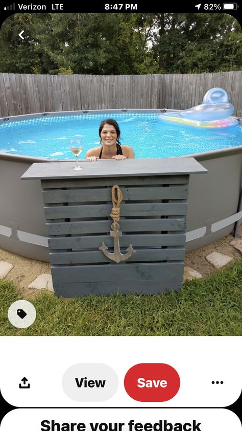 Pool Bar Ideas, Above Ground Pool Lights, Stock Tank Swimming Pool, Pallet Pool, Tank Swimming Pool, Stock Tank Pool Diy, Pool Drinks, Pool Storage, Backyard Patio Deck