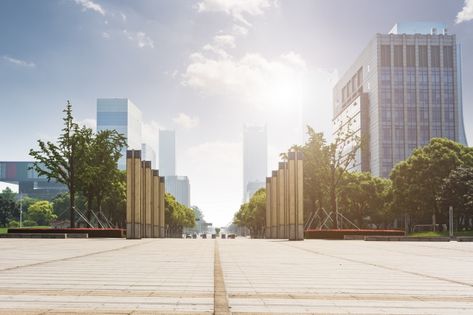 View of a city from the ground | Free Photo #Freepik #freephoto #business #car #travel #city Notion Hacks, Bike Background, Horizon City, Background City, Car Background, Business Car, Pavilion Architecture, Car Backgrounds, Logo Design Video