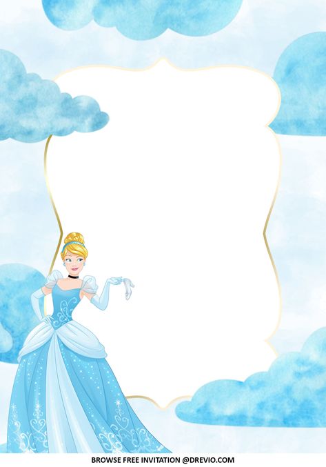 Cinderella Background, Pale Blue Gown, Cinderella Birthday Party Decorations, Cinderella Birthday Party Invitations, Cinderella Party Decorations, Cinderella Baby Shower, Cinderella Birthday Invitation, Cinderella Invitations, Diy Gifts Videos