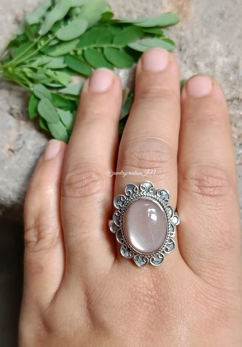 Peach Moonstone Ring,925 Sterling Silver,Handmade Ring,Birthstone Ring,Natural Moonstone Ring,Bohemian Ring,Oval Gemstone Ring,Gift For Her Bohemian Ring, Ring Birthstone, Bohemian Rings, Peach Moonstone, Jewelry Lookbook, Ring Oval, Fantasy Jewelry, Moonstone Ring, Birthstone Ring