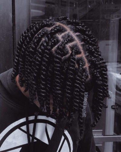 Jumbo Two Strand Twists Men, Men Long Hairstyles Black Man, Black Stud Hairstyles, Stud Natural Hairstyles, Braided Hairstyles For Studs, Stud Twist Hairstyles, Men’s Plaits, Stud Haircut Black, Studs Hairstyles Braids