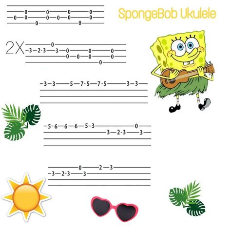 Kunci Ukulele, Akordy Na Ukulele, Ukulele Fingerpicking Songs, Ukulele Tabs Songs, Ukelele Chords Ukulele Songs, Spongebob Theme, Ukulele Fingerpicking, Ukulele Songs Beginner, Easy Ukulele Songs