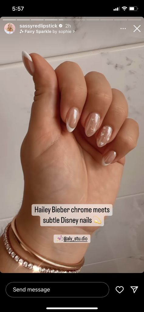 Hidden Mickey Wedding Nails, Disney Inspo Nails Simple, Bridal Disney Nails, Travel Inspired Nails, Classy Disney Nails Simple, Rose Gold Disney Nails, Summer Disney Nails 2024, Simplistic Disney Nails, Disney Nails Sparkle