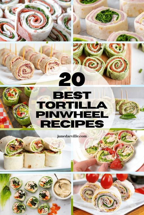 Looking for creative roll ups for a lunchbox, potluck party or an appetizer? Check out these 20 tortilla pinwheel recipes from fellow food bloggers! Tortilla Pinwheel Recipes, Healthy Pinwheels, Tortilla Pinwheels Recipe, Pinwheel Recipe, Tortilla Pinwheels, Pinwheel Sandwiches, Pinwheel Appetizers, Tortilla Rolls, Roll Ups Recipes