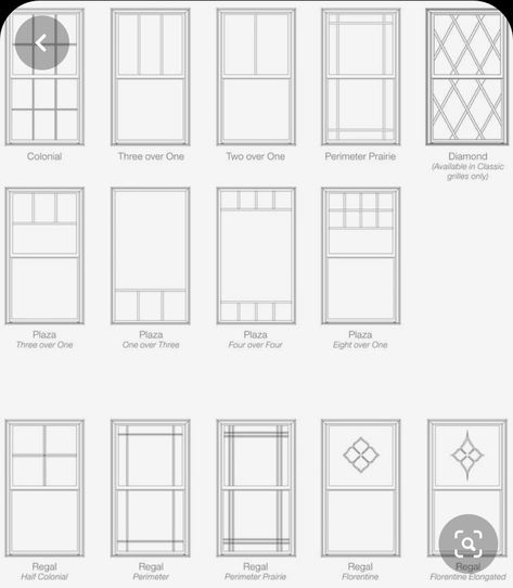 We like the "Three Over One" window grid style, to match the length of the grid windows in the front door. Grid windows to be on front facing windows of the home. -JR Craftsman Trim Window, White Window Trim, Craftsman Windows, Craftsman Window, Craftsman Trim, Window Grids, Cottage Windows, Window Trim Exterior, Faux Window