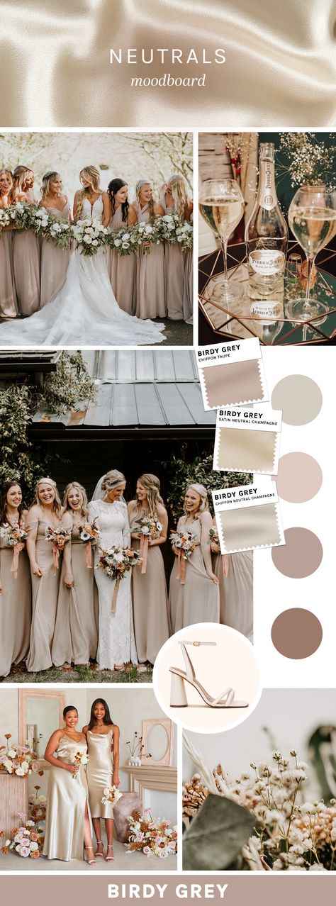 Neutral Bridesmaid Dress, Fairytale Wedding Ring, Bridesmaid Palette, Event Nails, Profile Pink, Neutral Bridesmaid Dresses, Wedding Color Pallet, Champagne Toast, Future Wedding Plans