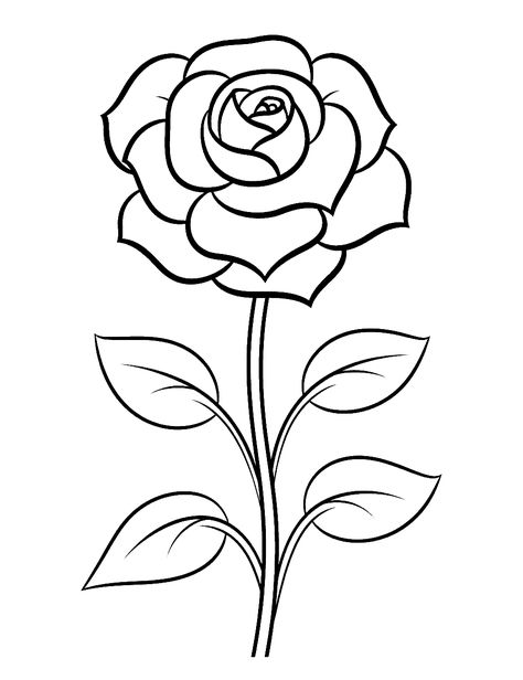 Flower Coloring Pages Free Printable, Pretty Flower Drawing, Hur Man Ritar Blommor, Printable Flower Coloring Pages, Organizator Grafic, Rose Coloring Pages, Easy Flower Drawings, Desen Realist, Drawing Hands