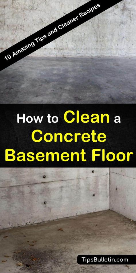 Cleaning Concrete Floors, Concrete Basement Floors, Concrete Basement, Clean Concrete, Old Basement, Dream Basement, Cleaning Painted Walls, Basement Laundry, Basement Floor