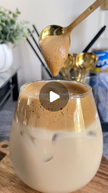 Lesley Jocelyn || Your Guide for Coffee At Home on Instagram: "Whipped Iced Coffee w/ instant coffee ✨  🤍 I literally grew up drinking @nescafe with my mom so this one is special to me!   🤍 Fun fact: I first started out drinking my iced coffees with Nescafe🥹🫶🏻  Measurements: 👇🏻 - 2 tbsp instant coffee (nescafe)  - 1 tbsp white sugar  - 5 tbsp hot water - milk (your choice)  - ice   You don’t need an expensive machine to have a nice glass of iced café 🥰 • • • • • • • • • • • • • • • #thecoffeegirly #pinterest #pinterestinspired #coffee #coffeelover #coffeeaddict #coffeegram #coffeebar #nespressovertuo #icedcoffee #icedcoffeelovers #morning #morningroutine #morningcoffee #vlog #dailyvlog #icedcoffeelovers #nespresso #vertuonext #icedcoffeerecipes #coffeeaesthetic" The Best Iced Coffee At Home, How To Make Iced Coffee At Home, Nescafe Iced Coffee Recipe, Recipe For Iced Coffee, Ice Cafe, Coffee Recipes At Home, Cold Coffee Drinks Recipes, Whipped Coffee Recipe, Homemade Coffee Drinks