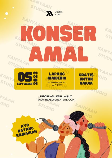 hari amal,dermawan,hari amal internasional,amal,sukarela,desain template,design template,ilustrasi,konser,konser amal Poster Konser, Poster Template, Canvas