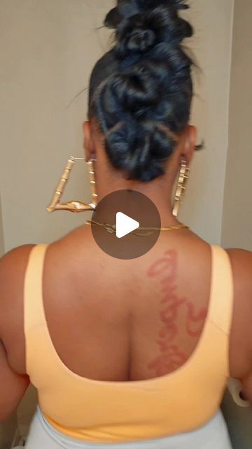 Easy Updos For Short Hair Black Women, Hair Puffs Styles, 3 Bun Hairstyle Mohawk, 3 Bun Hairstyle, Braid Hair Updos Easy, Ponytail Mohawk Black Women, Outside Concert Hairstyles, Diy Ponytail Braid, Ponytail With Undercut Black Women