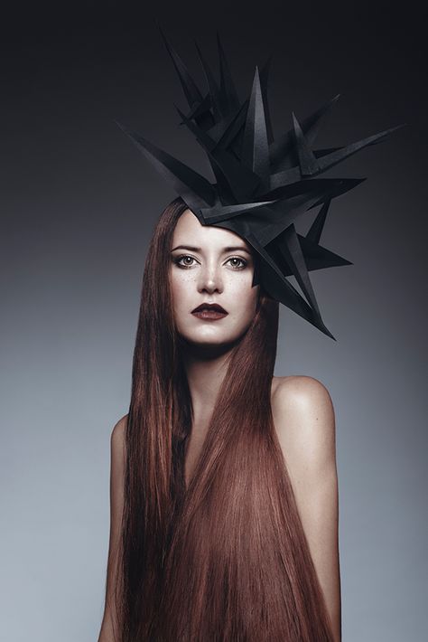 PAPER on Behance Paper Headpiece, Hat Fashion Photography, Crown Affair, Dark Beauty Magazine, Sepang, Paper Fashion, Crazy Hats, Head Gear, Trendy Hat