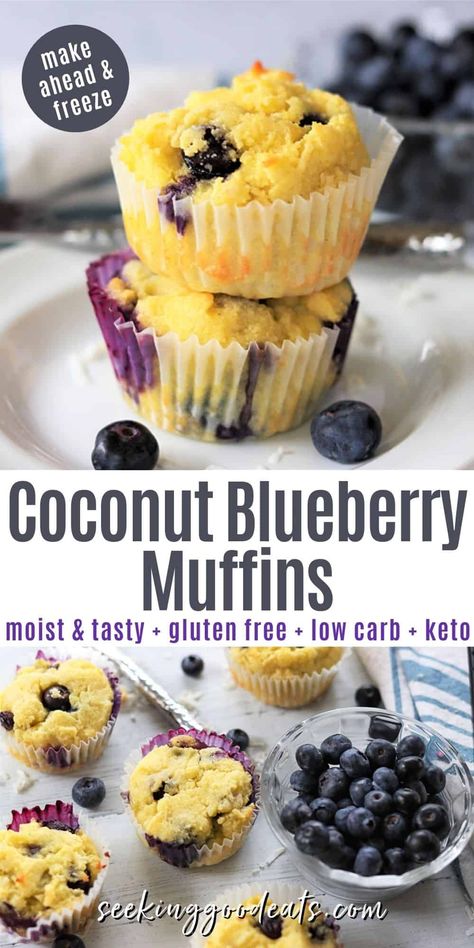 Coconut Flour Breakfast Muffins, Blueberry Muffins With Coconut Flour, Coconut Blueberry Muffins, Keto Muffins Coconut Flour, Blueberry Muffins Healthy, Wildfit Recipes, Coconut Flour Blueberry Muffins, Coconut Flour Muffins, Coconut Blueberry