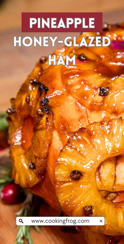 Pineapple Honey Glazed Ham, Orange Glazed Ham, Honey Ham Glaze Recipe, Baked Ham With Pineapple, Honey Baked Ham Recipe, Ham Glaze Brown Sugar, Ham Recipes Baked, Ham Dinner, Ham Glaze Recipe