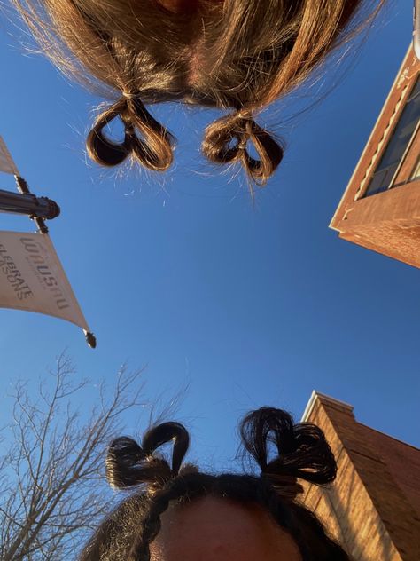 curly hairstyle, straight hairstyle, perfect hairstyle for valentines day, snd cute hair inspo. Insta - @Pam.nashh Heart Shaped Pigtails, Valentine’s Day Hairstyle, Matching Hairstyles For Friends, Cute Hairstyles For Valentines Day, Valentine’s Day Hair, Valentines Day Hairstyles, Heart Hairstyle, Valentines Hair, Valentines Hairstyles