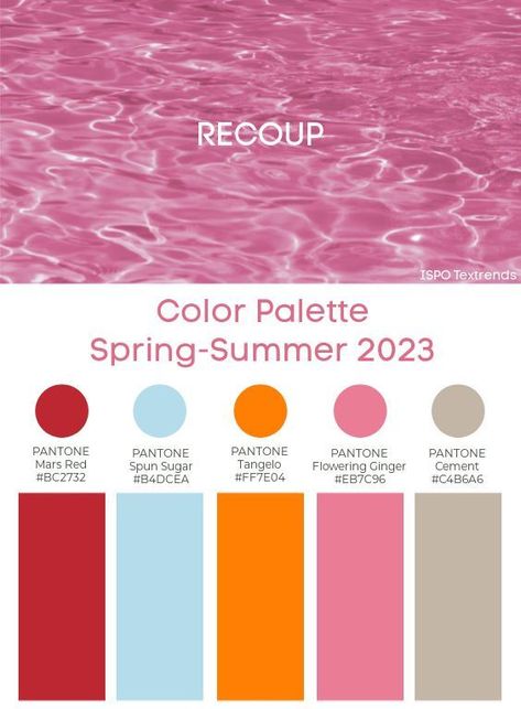 Fashion Color Palette Spring - Summer 2023 #trends #color #fashion #ss2023 2023 Spring Summer Fashion Trends Forecast Women, Color Palette Trends 2023, 2023 Color Trends Fashion, Spring Summer 2023 Color Trends, Summer 2023 Trends, Palette Spring, Summer Color Trends, Pantone Colour Palettes, Color Forecasting